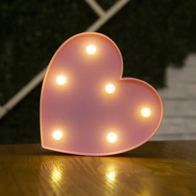 lettres lumineuses blanches rondes veilleuse deco vintage brillantes maison anniversaire noel cœur