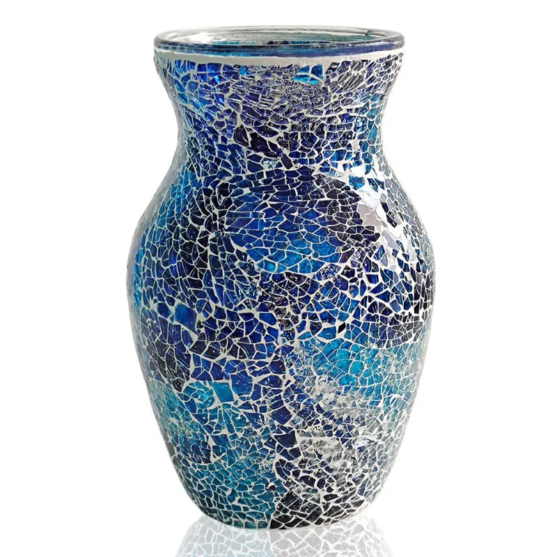 vase décoration intérieure moderne mosaïque multicolore doré argenté table chambre entree