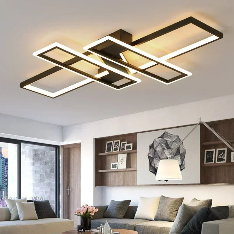 plafonnier led noir blanc rectangles superposés minimalisteintérieur moderne certifié ccc ul vde