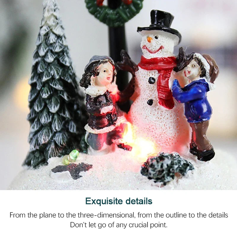 décoration noël figurine bonhomme neige enfants sapins guirlande lanterne blanc hiver traditionnelle chambre salon