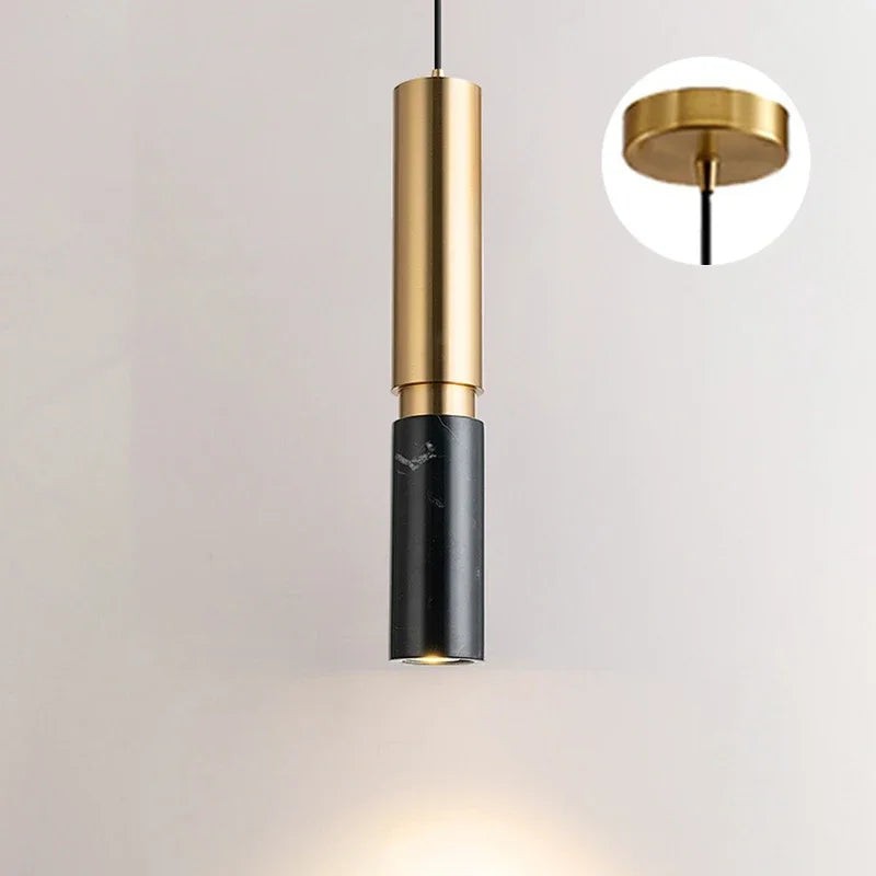 lampe suspendue marbre or veines moderne 100cm hauteur 5w led gu10