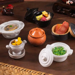 assiettes miniatures dessert blanc noir assiettes rustiques classiques textures marbrées accessoires cuisine poupée