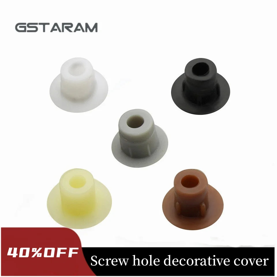 bouchon decoratif cache boulon blanc gris noir marron rond lisse moderne adhésif meuble 5mm
