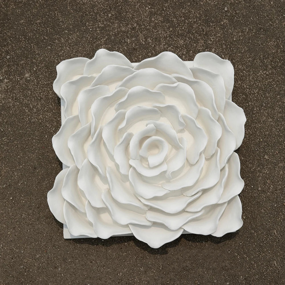 décoration murale plaque blanc relief rose moderne occasionnel fixations invisibles