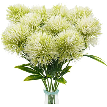 bouquet fleurs artificielles boules pissenlit vertes feuilles décor maison vase moderne mariage fête intérieur