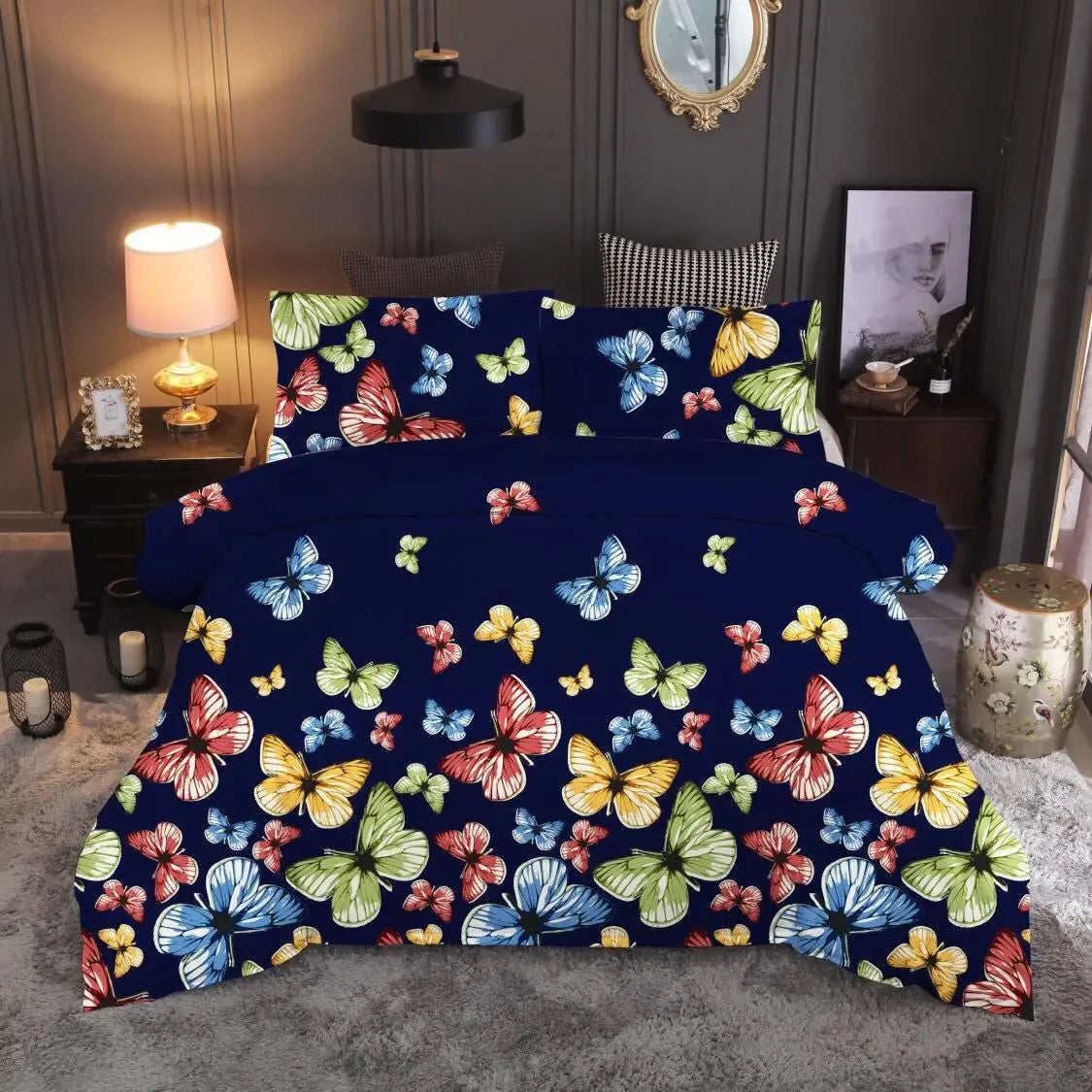 Parure de lit papillon blanche pour chambre