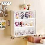boîtes figurines transparentes modernes mur blanc violet pliables rangement anti poussière