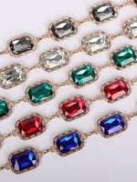 bracelet métal strass rouge vert marron noir bleu clair classique élégantSizeMode boucle