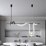 lampe suspendue moderne blanc noir sphère transparente led câble ondulé minimaliste fournie