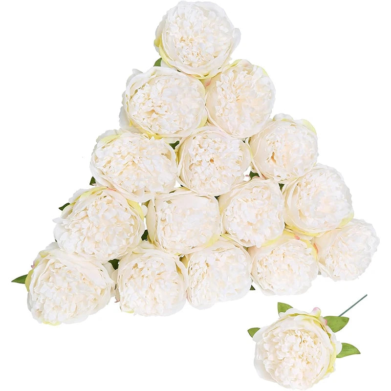 décoration maison mariage anniversaire pivoine artificielle rose clair 20cm tige feuilles vertesintérieur bricolage