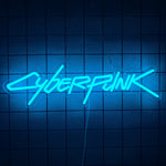 néon lumineux cyberpunk game zone texte abstrait vert bleu jaune rose violet moderne