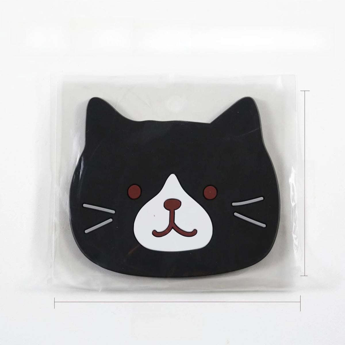 coasters anti dérapants silicone forme chat couleurs gris noir simples cartoon