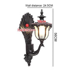 applique murale noire plume paon classique ip65 led éclairage maison moderne aluminium