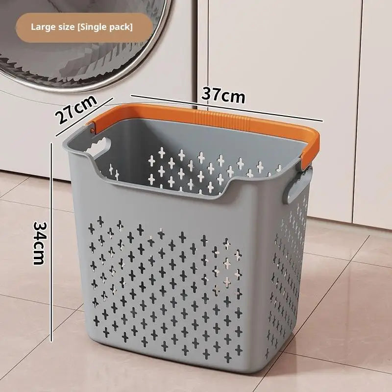 panier linge gris clair moderne poignées capacité grande rangement chambre bain pratique