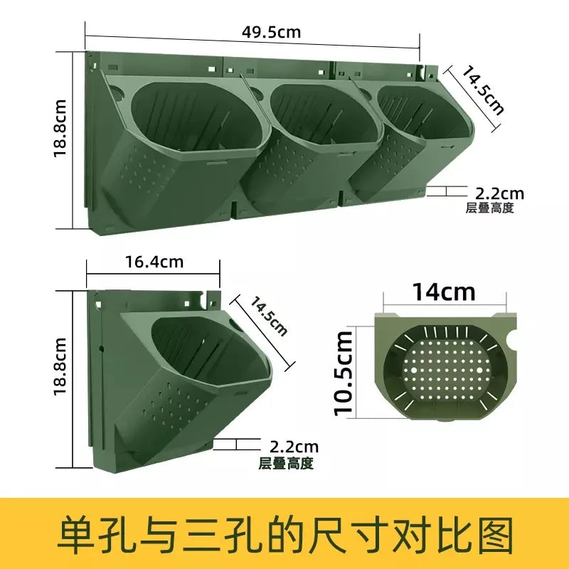 pots muraux modulaires plantes vert foncé moderne minimaliste drainage fixations MODULES ASSEMBLAGE