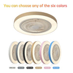 ventilateur led moderne télécommande blanc gris doré rose bleu grille ventilation invisible