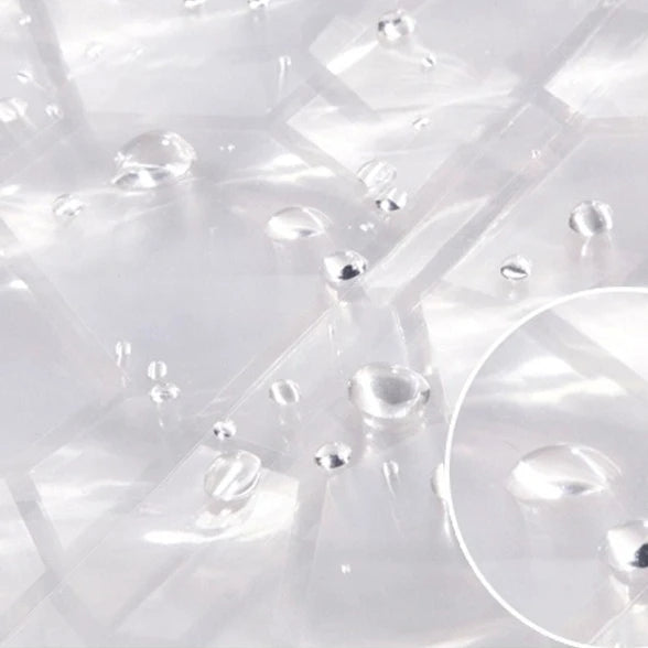 rideau douche transparent géométrique moderne métalliques anti moisissure peva 200x180cm