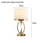 lampe table moderne or abat jour simple élégante barres verticales euro plug chambre coucher