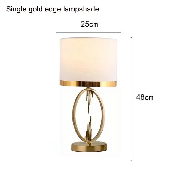 lampe table moderne or abat jour simple élégante barres verticales euro plug chambre coucher