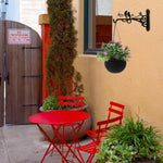 support mural décoratif artisanal oiseaux branches motifs floraux vintage équerre suspendue pot fleur balcon