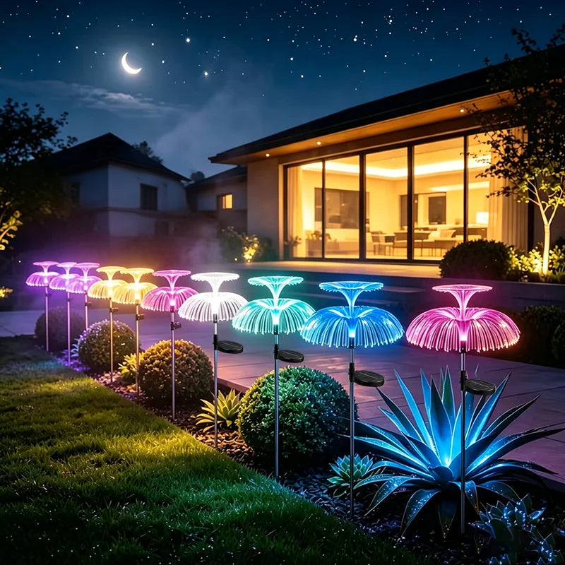 lampe solaire décorative multicolore fibres optiques modernes extérieur balcon allée