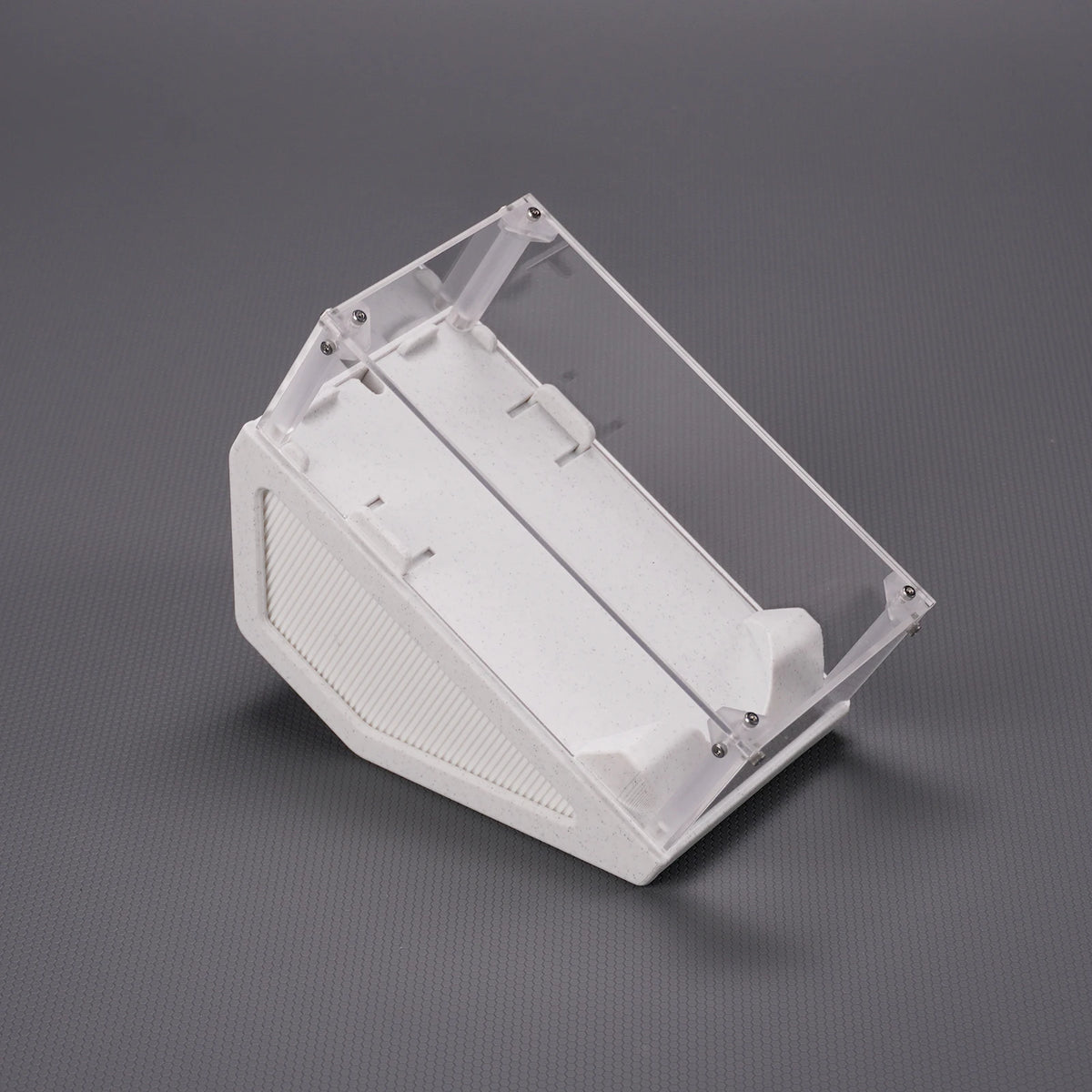 support souris transparent moderne clips ventilation jeu acrylique minimaliste đen trắng