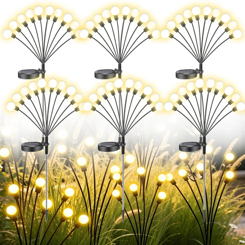 guirlande lumineuse solaire moderne boules lumineuses motifs floraux noir blanc jaune doré