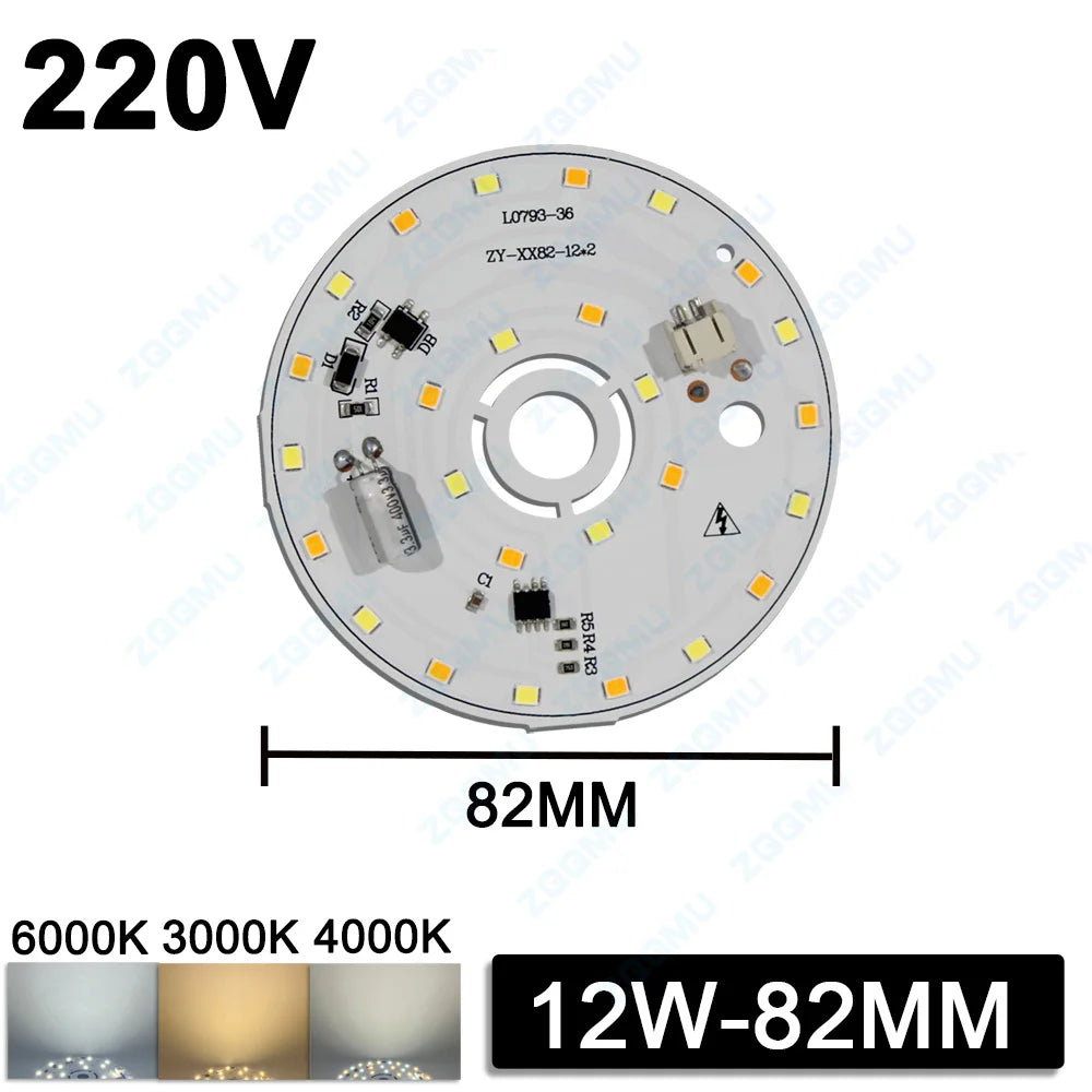 ampoule led 24w 36w 48w couleurs 6000k 3000k source lumineuse smd2835 alu moderne