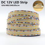 ruban led adhésif 12v blanc chaud naturel moderne ip67 waterproof 624leds/m