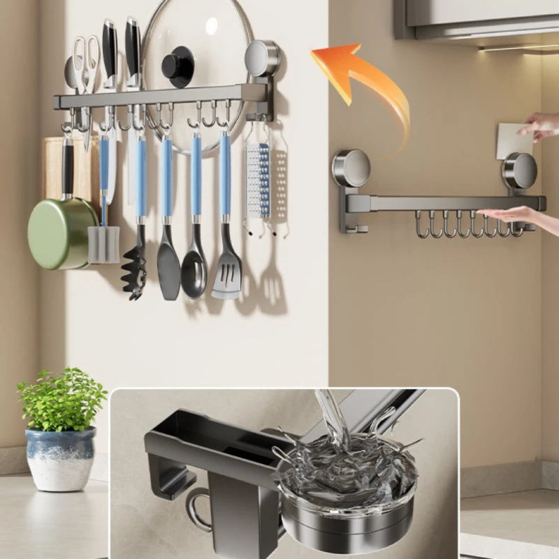 porte couverts mural moderne adhésif platines spatules couteaux essuie tout pot lait planche découper