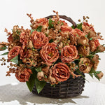 bouquet fleurs artificielles soie roses pivoines decoration mariage anniversaire intérieur blanc rouge violet orange
