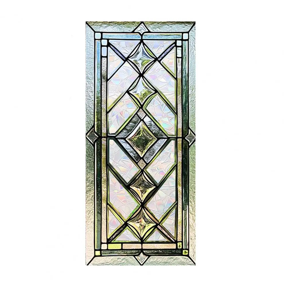 vitrail floral art nouveau opaques adhésif vert blanc bleu rose doré