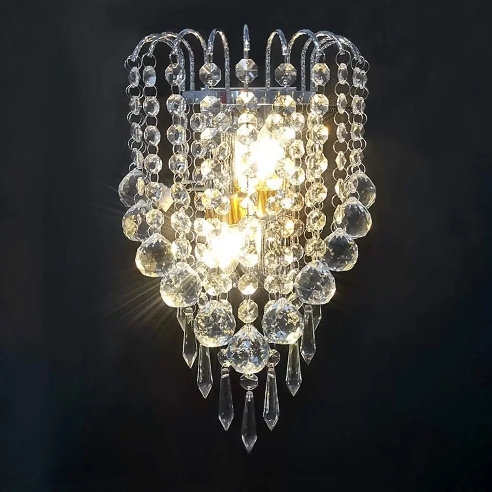 applique murale cristal argentée métallique classique éclairage cuisine salle manger
