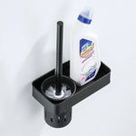 brosse wc noir support mural inoxydable moderne ensemble nettoyage toilette