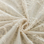 rideau semi transparent broderie florale classique romantique blanc crème chambre coucher decoration salon