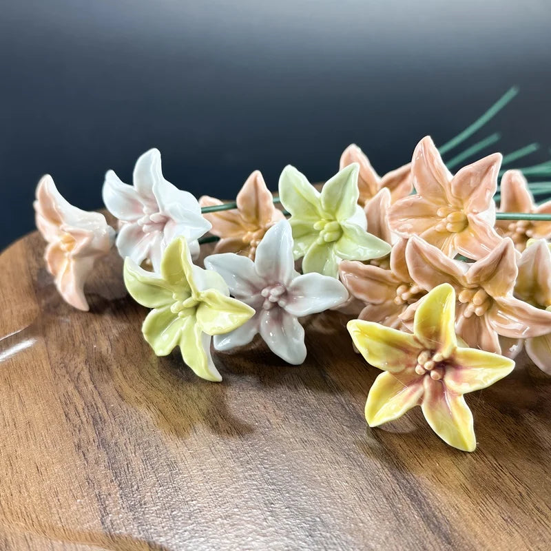 mangeoires eau céramique lys abeilles papillons couleurs aléatoires jardin decoration 5pcs