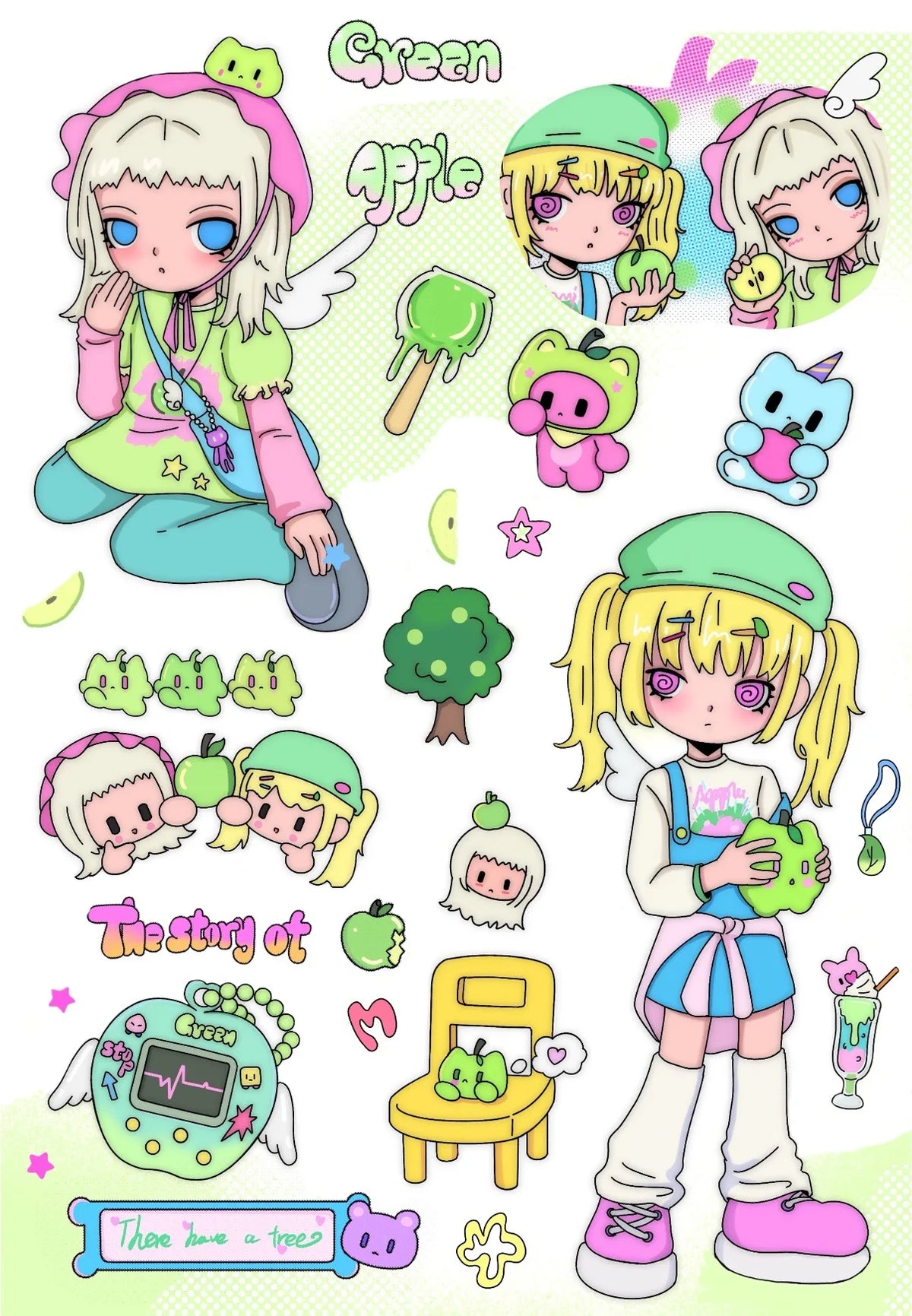 sticker collection pop musiciennes rétro candy colors vinyl stickers anime inspiré