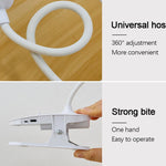 lampe rechargeable led blanc moderne pinces clipser port usb interrupteur base stable