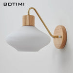 lampe murale moderne bois blanc rayures horizontales abat jour verre douille led ampoule e27