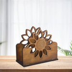porte serviettes bois fleur tournesol vintage adhésif marron clair salle manger cuisine décoration comptoir