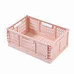 caisse rangement pliable perforée moderne vert bleu jaune rose blanc poignées storage organisateur multifonctionnel