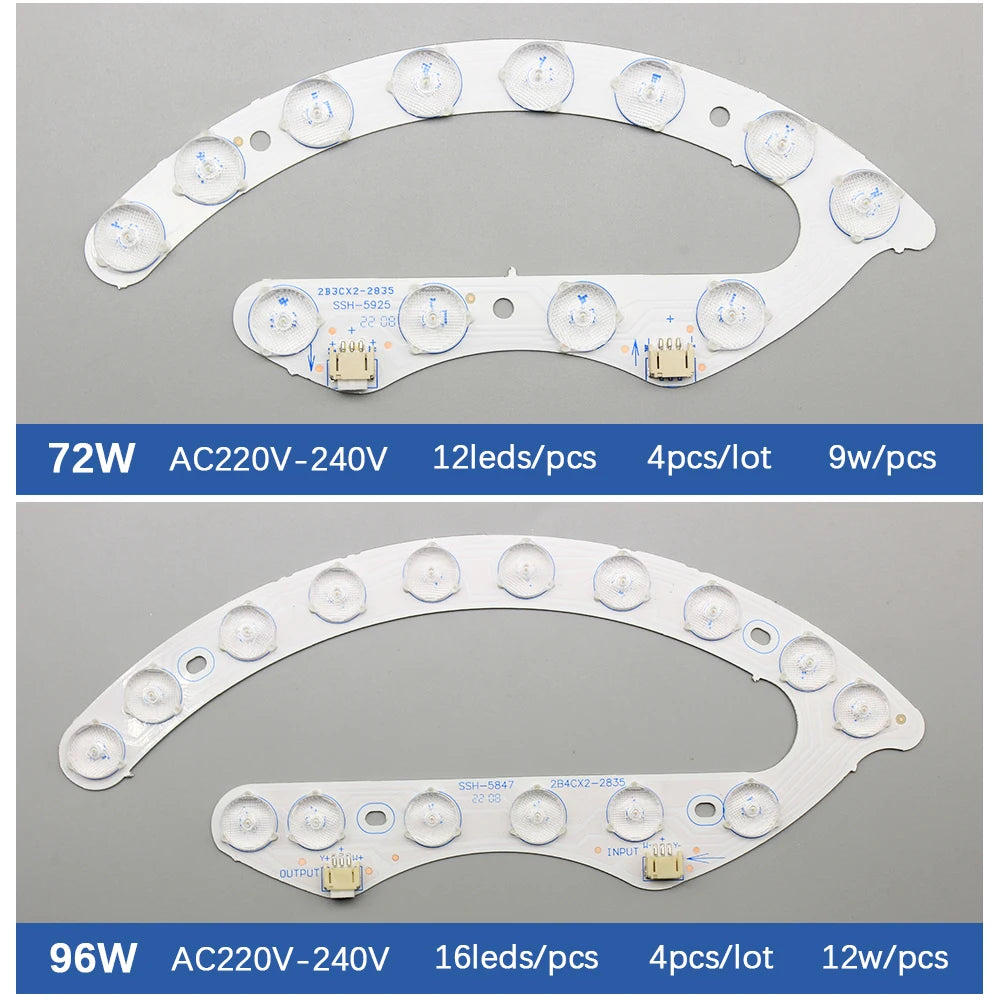 Module LED blanc moderne 72W 96W aimants remote control tricolore 220V