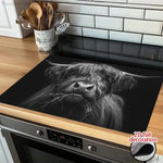 tapis cuisine antidérapant caoutchouc vache highlands noir résistance rayures protection surdimensionné américain plat
