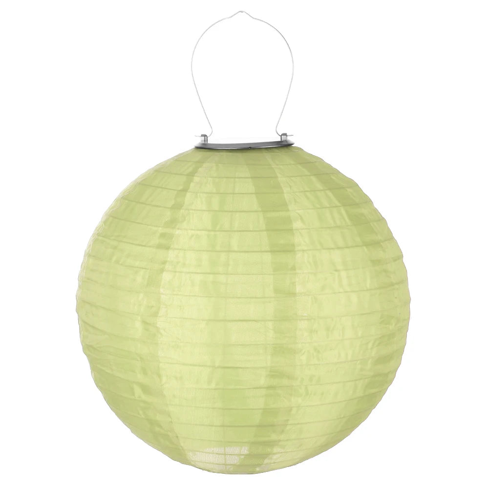 lanterne solaire led florale traditionnelle blanc rouge vert rose crochets tissu nylon opaque festive
