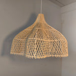 lampe suspendue tressée moderne rustique 60cm 80cm eyelets natural bois