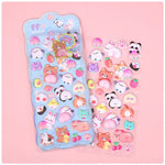 stickers mignons kawaii ours lapins fruits coeurs gâteaux adhésifs boîte rangement porte clés étui