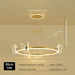 suspension lumineuse moderne fleurs papillons or blanc led 2000lm 10ampoules