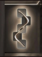applique murale contemporaine led blanc gris spirale relief 100x46cm 120x55cm