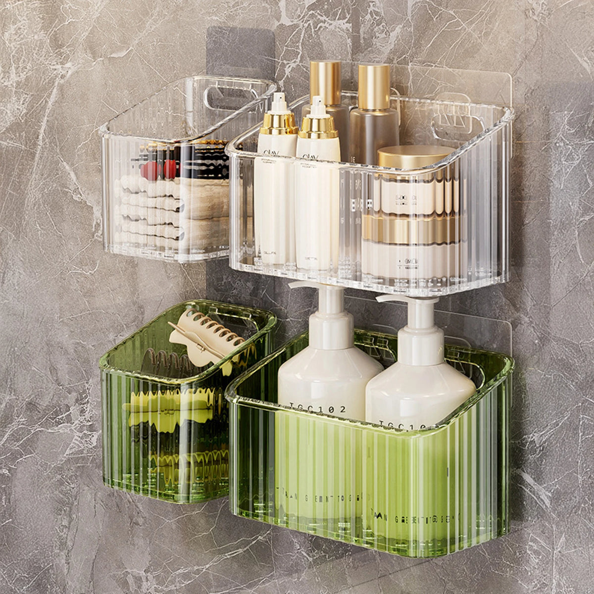 organiseur mural transparent multifonctionnel moderne brosse dents bouteilles cosmétiques serviettes minimaliste adhésif rangement sdb