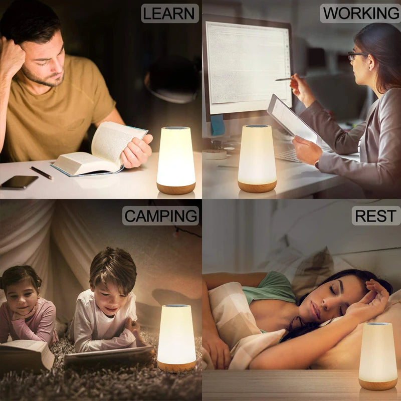 veilleuse nocturne couleur télécommande led intensité variable recharge usb livres lit table chambre enfants
